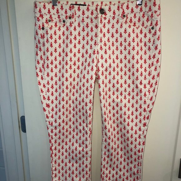 J.Crew cropped Matchstick print jeans sz 32 NWOT